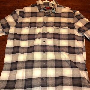 Rock N Roll Denim Black and White Flannel Checkered Shirt
